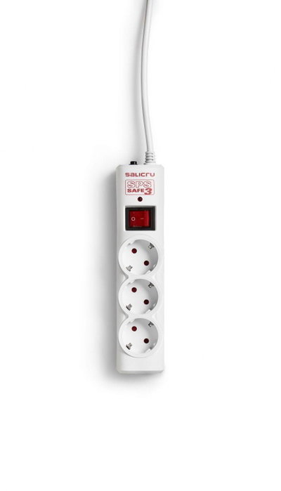 Salicru SPS SAFE 3 Regleta con 3 Tomas Schuko y Protección contra Sobretensiones